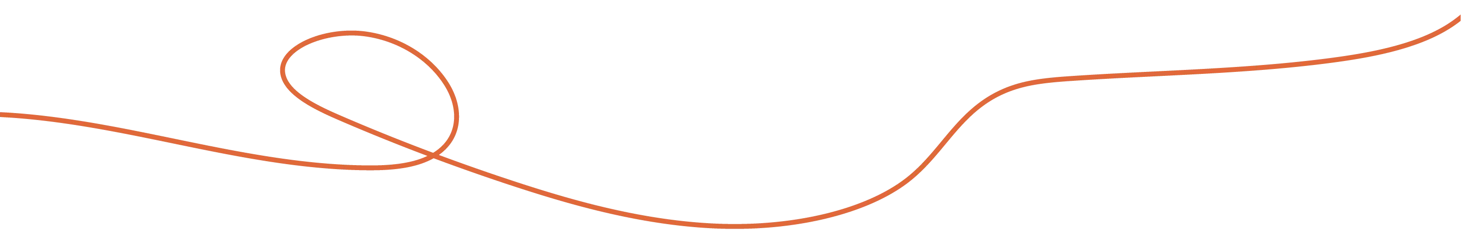 decorative orange, curved line